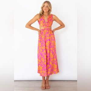 NWT Hello Molly Midi Open Back Dress